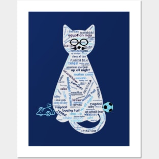 I Love Cats Word Art Posters and Art